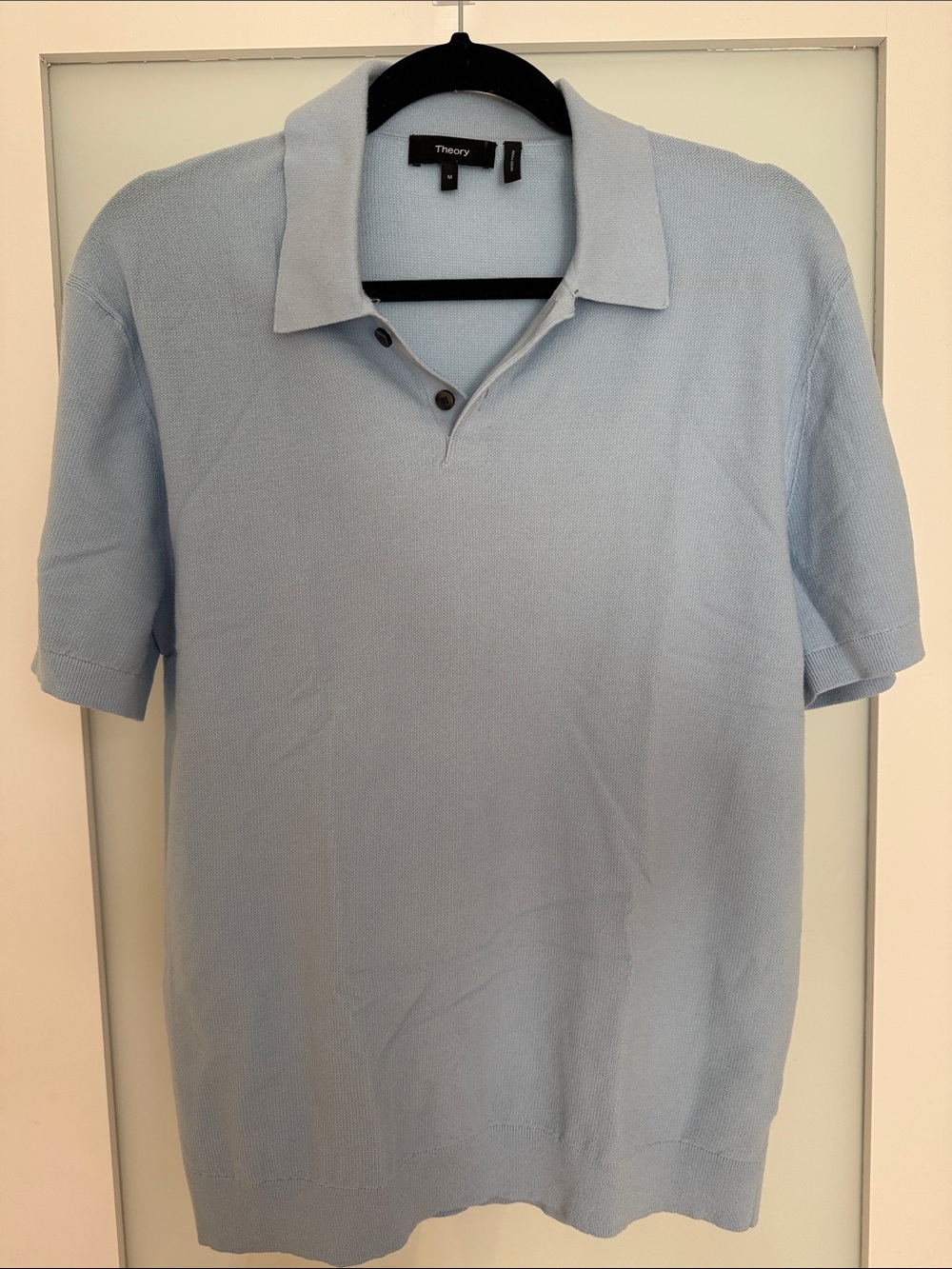 Theory Men’s Pale Blue Short-Sleeve Sweater Polo